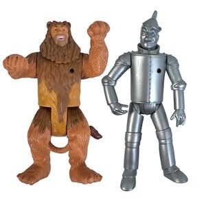 Wizard of Oz TEVCO 1998 Tin Man & Cowardly Lion Movie Figures VTG Collectible 5”